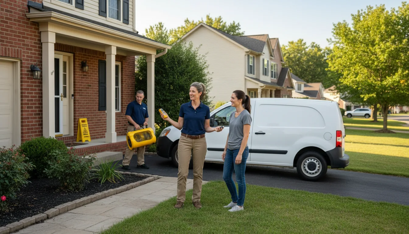 Residential water damage restoration in Morrisonville, IL